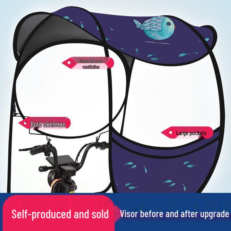 Detachable Electric Car Umbrella: Convenient, Thickened Sunshade Canopy for Battery Cars