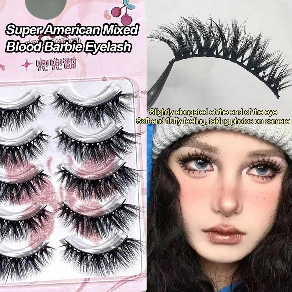 3D Silk Fiber Eyelash Extension Thick Cross Voluminous Lashes Woman's Fashion False Eyelashes