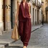 Einfaches Elegantes Anzug Zweiteiliges Baumwoll Leinen Sets für Damen Ärmellos V-Ausschnitt Lässig Formell Tragen Neckholder Top Passende Weite Hosen Sommerurlaub