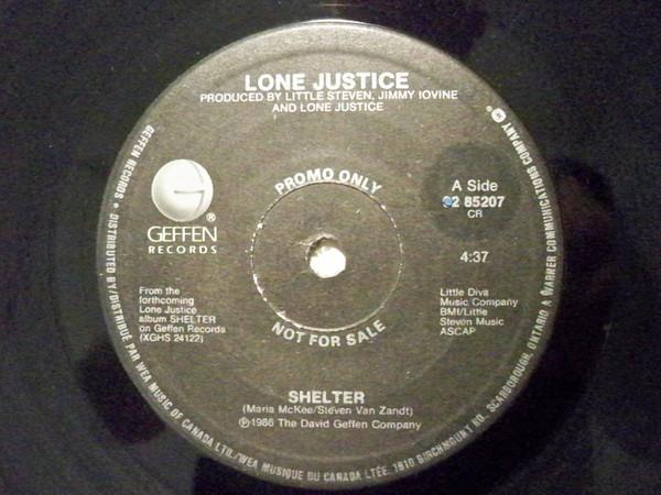 

7inch Record LONE JUSTICE Shelter Belfry 9285207PROMO GEFFEN 1986 Canada Rock Used