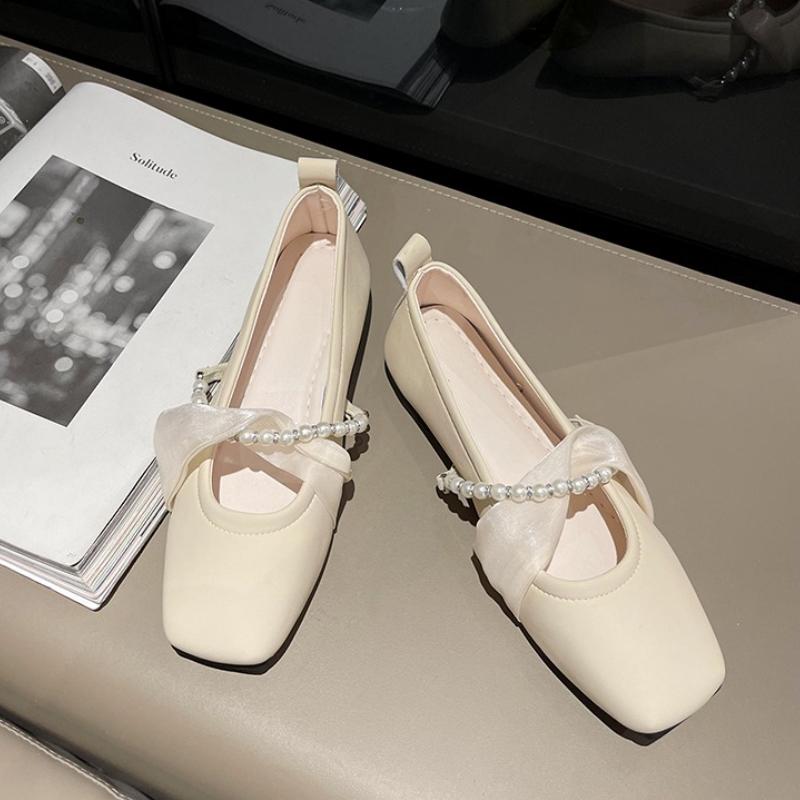 Fashion Beaded Women Loafers Shoes Elegant Square Toe Fashion Party Shoes Summer Sandals 2025 Designer New Dress Shallow Zapatos Mujer