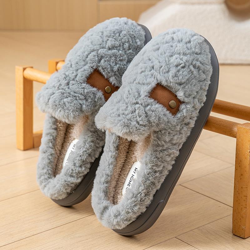 Home Cotton Slippers Autumn and Winter Home Indoor Non-slip Soft-soled Cotton Shoes 2025 New Home Thermal Plush Shoes