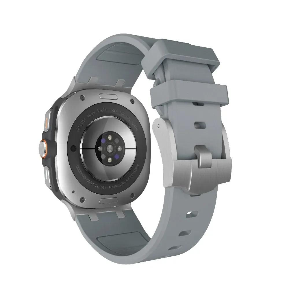 Luxuriöses Silikonarmband für Samsung Galaxy Watch 8 Classic 46mm Gummi Herrenarmband Für samsung watch 8 40mm 44mm Gebogenes Endband