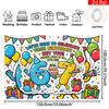 2D Flat Banner, 1 Piece, Cartoon Style 6/7th Birthday Theme Party Banner Background, Polyester, Birthday Cake