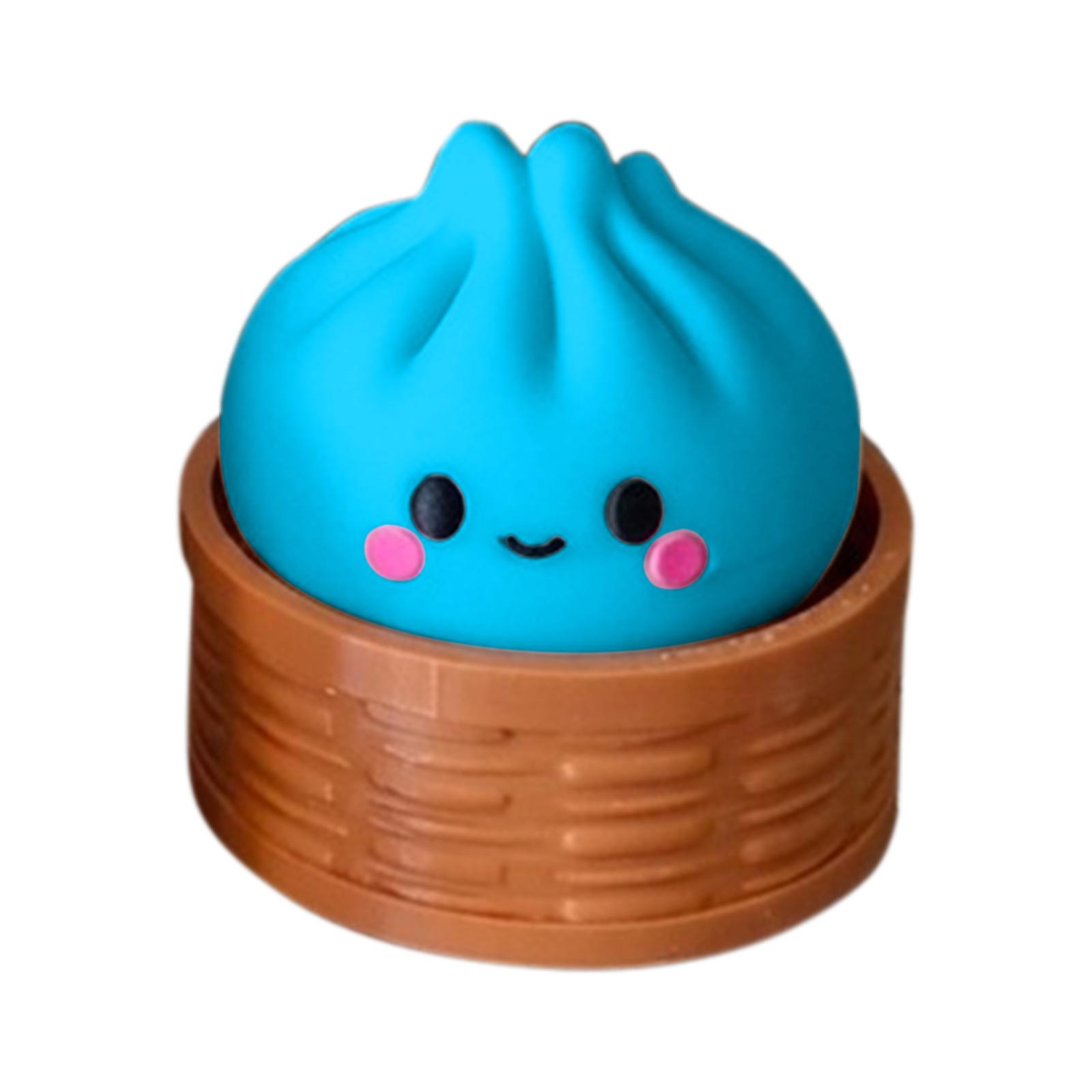 3D Printed Dumpling Stress Relief Toy Keychain Clicker Button Keycap Novelty Desk Fidget Gadget for Anxiety and Focus S