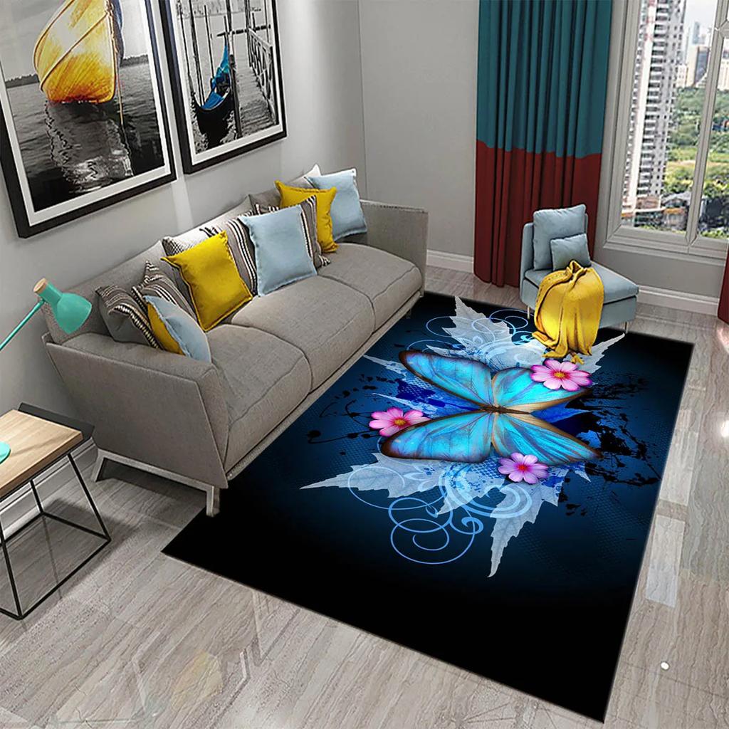 Hummingbird Flowers Rugs for Living Room Lovely Wild Animal Carpet Soft Floor Mat Wildlife Rugs for Bedroom Decorative Area Mats