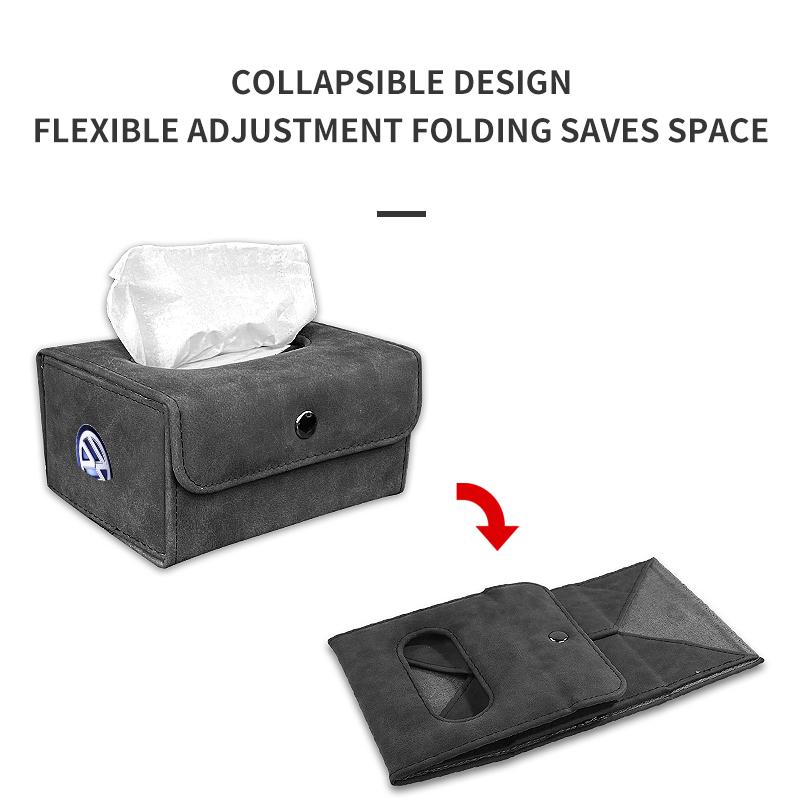 Multifunctional Leather Tissue Box Car Folding Tissue Box For Volkswagen VW Scirocco GOLF MK6 Polo Tiguan PASSAT Car Accessories