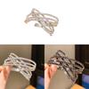 Geometric Diamondstudded Square Bangle With Crossed Openings For Fashion Women