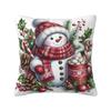 Christmas Snowman Pillow Case Cushion Cover Square Graphic Pillow Cover Kawaii Pillowcases For Sofa Home Decorative