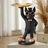 Creative Resin Gentleman French Bulldog Animal Ornament, Kitchen Tray, Desktop Storage, Snack Candy Plate, Handicrafts