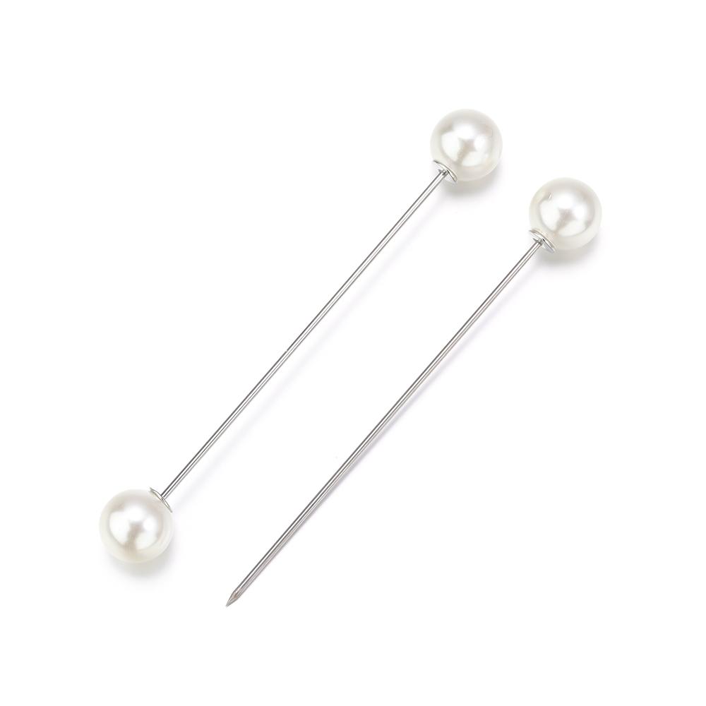

5pcs Imitation Pearl Brooches Black White Color Double Beads Safety Pins For Women DIY Fixing Clothes Fashion Jewelry Supplies
