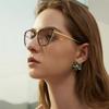 Simple And Fashionable Anti-Blue Light Flat-Glass Light Luxury Metal Women's Glasses Frame Optical Prescription Customization