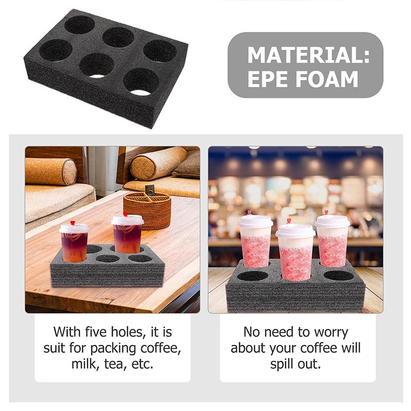 Cup Carrier Holder Drink Tray Takeout Coffee Trays Disposable Beverage Delivery Holders Out Take Packing Go Carry Drinks