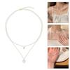 Cute Heart Shape Pendant Necklace with Pearls Chain Aesthetic Jewelry for Women Perfect for Weddings and Parties
