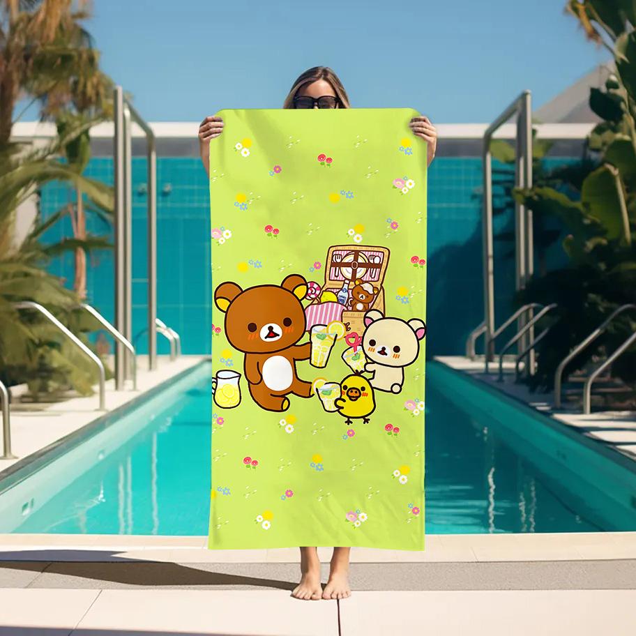 

Large Bath Towel Rilakkuma Beach Towels Bathroom Spa Sauna Turban for Hair Drying Bathroom Set Accessories Personal Care Home W40*H60(CM)