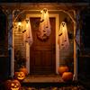 Halloween Hanging Ghost Decorations Scary Decor, Spooky Bat Print Decor for Porch Floating Tree Decoration Tree, Glow-in-the-Dark Outdoor Front