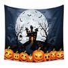American Halloween Printed Tapestry Horrible Cartoon Pattern Hanging Cloth for Living Room Pumpkin Bat Wall Carpet Decoration