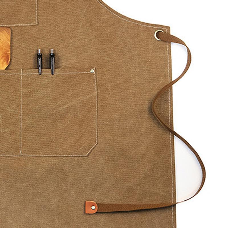 Șorț de tâmplărie Pânză groasă Impermeabil Șorț de lucru pentru grădinărit Cafenea Bej deschis