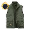 New Men's Casual Plus Velvet Double-sided Vest In Autumn and Winter Multi-bag Photography Vest Outdoor Vest Thermal Jacket