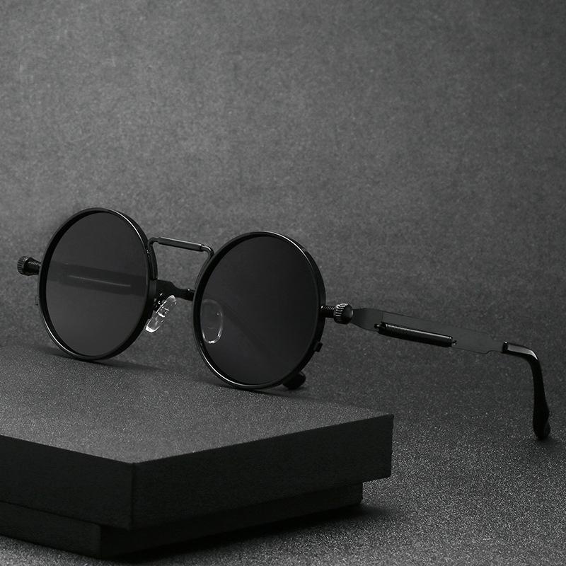 Vintage Men Sunglasses Women Retro Punk Round Metal Frame Colorful Lens Sun Glasses Fashion Eyewear  mujer