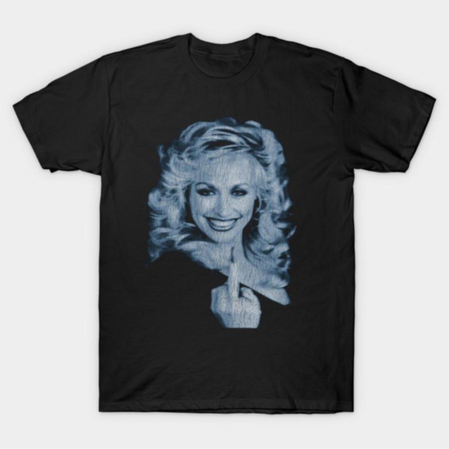 Dolly Parton Flipping The Bird T-shirt For Men Women 100% Cotton T Shirts 3XS-3XL Tops 1224-2 - Men s Summer Cotton Graphic Tee S разноцветный