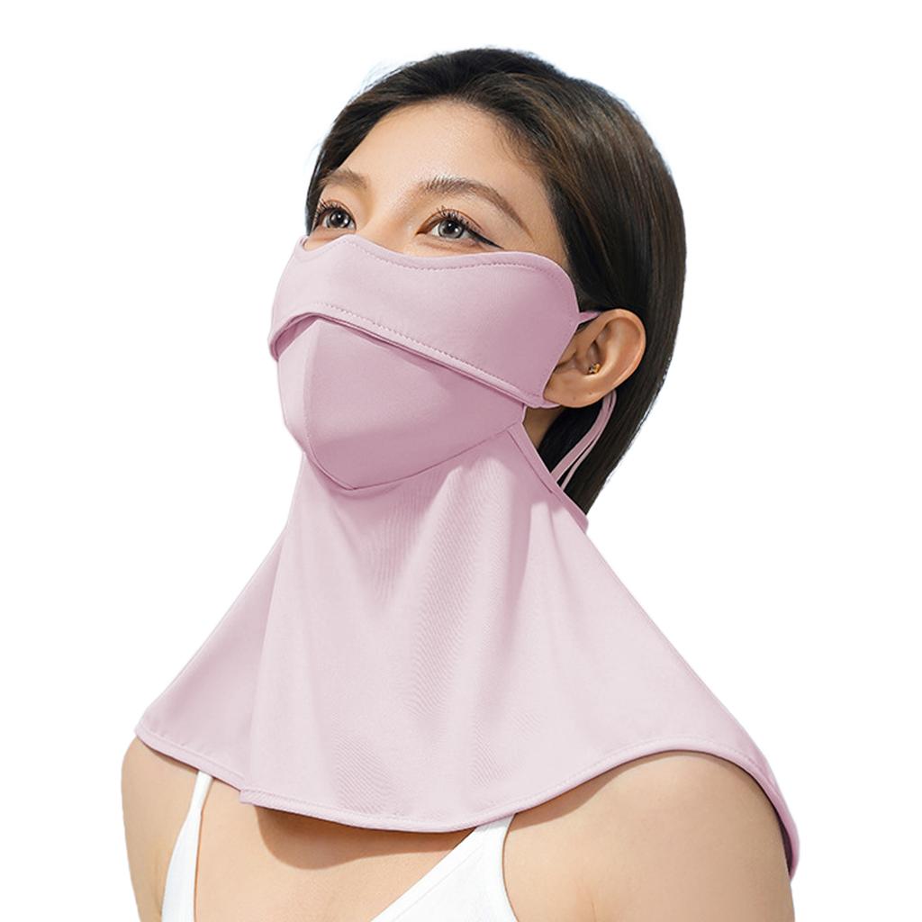 Women Face Neck Integrated Sun Protection Mask UPF50+, Cool Ice Silk Anti Ultraviolet Face Gaiter