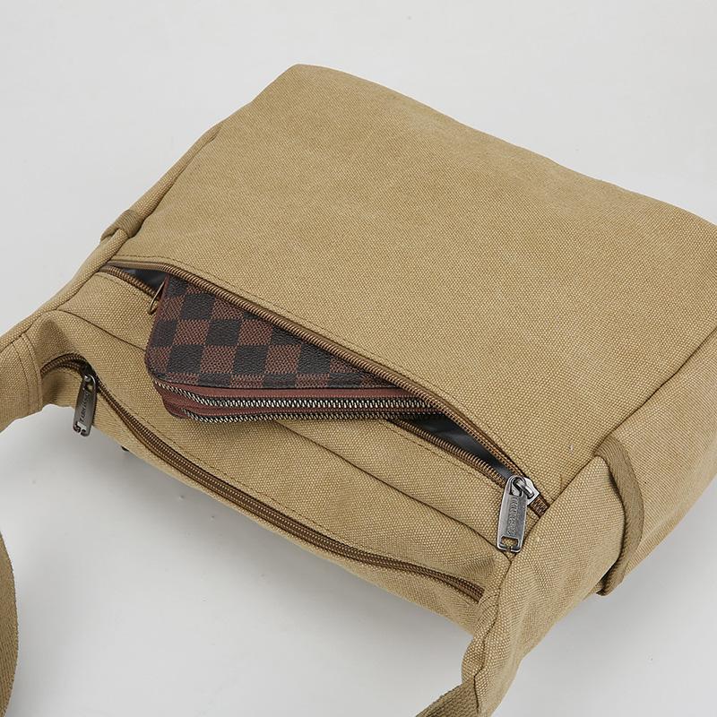 Men's High Quality Canvas Shoulder Bag – Fashion Crossbody Tote for Casual Outings Travel & Office