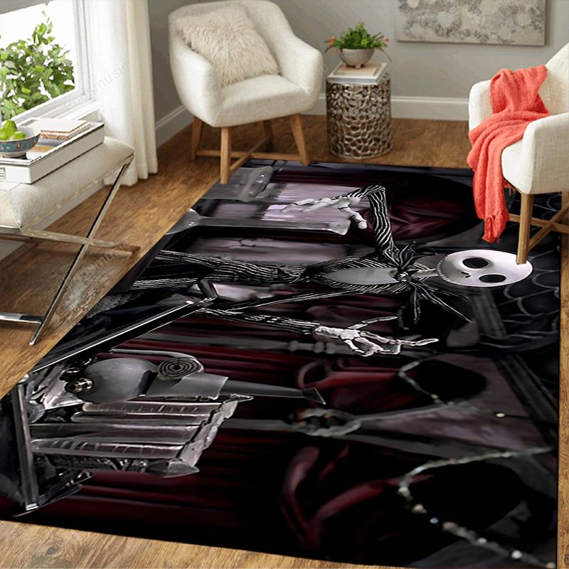 1Pc Nightmare Before Christmas Rug, Office Carpet Indoor Outdoor Doormat, Non-Slip, Comfortable, Living, Christmas Halloween, Xmas Gift S1685
