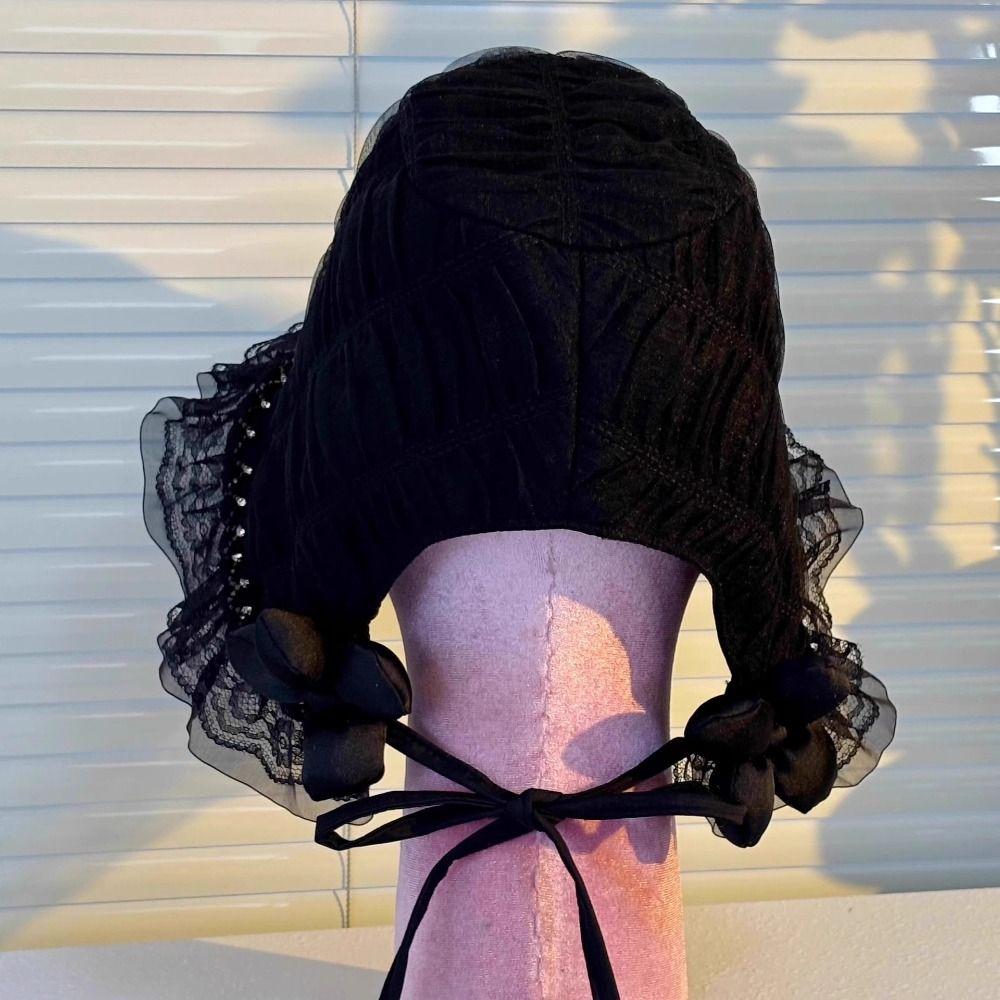 Weißer Fischerhut Lolita Schirmmütze Schirmmütze Ins Spitze Eimerhut Outdoor