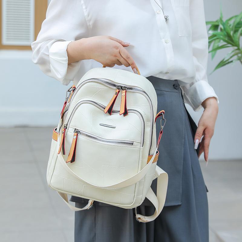 Zaino da donna color block, borsa a spalla multifunzionale, zaino da viaggio multiuso