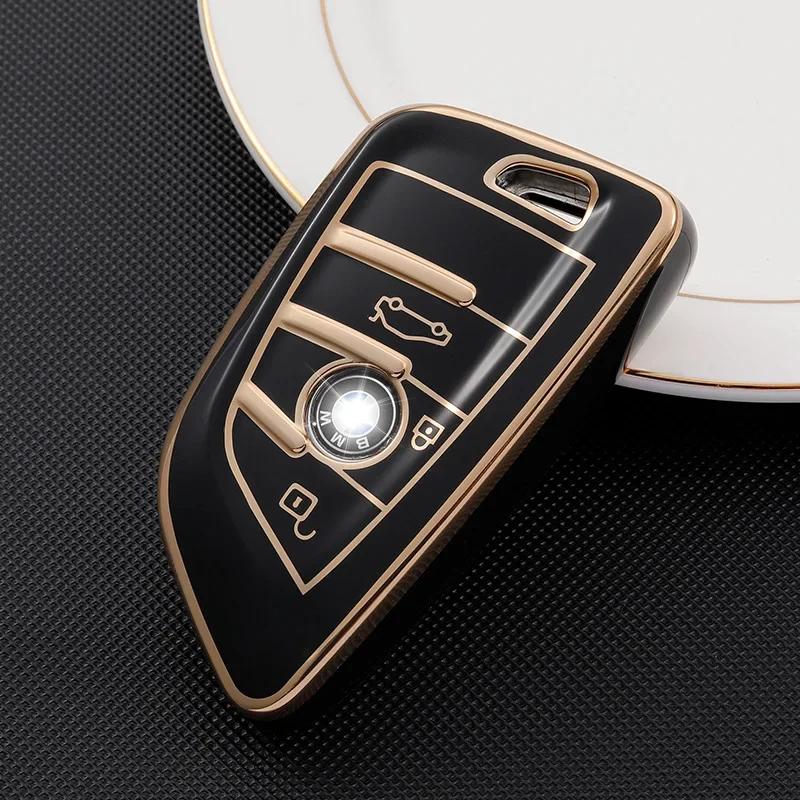 TPU Car Key Case Cover For BMW 1 2 3 5 6 7 8 Series X1 X2 X3 X4 X5 X6 X7 Z4 3 4 Buttons Auto Remote Shell Protect Accessaries