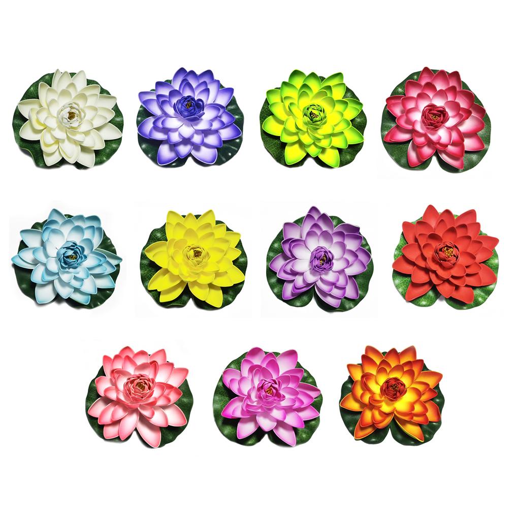 EVA Artificial Lotus Solid Color Decorative Vivid Lifelike Simulation Park Pond Landscaping Fake Water Lily Flower