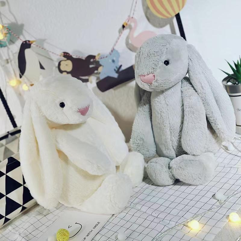 60cm Bunny Plushies Doll Toys Stuffed Dolls Rabbit Big Animal Lunar Chinese New Year Toy Easter Gift for Friends Children