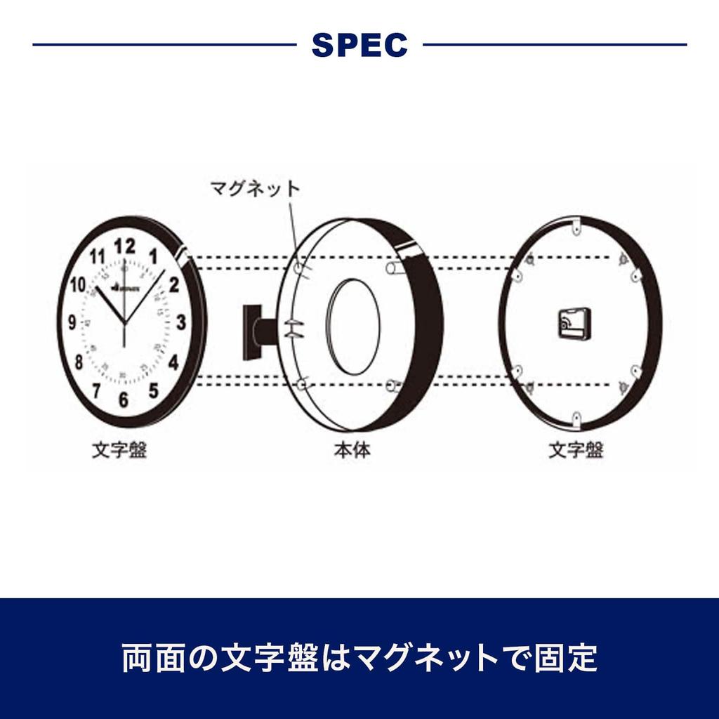 Dulton Double-Face Wall Clock, Silver, Double-Sided Wall Clock, 380mm High, 445mm Wide, 130mm Deep, S82429SV