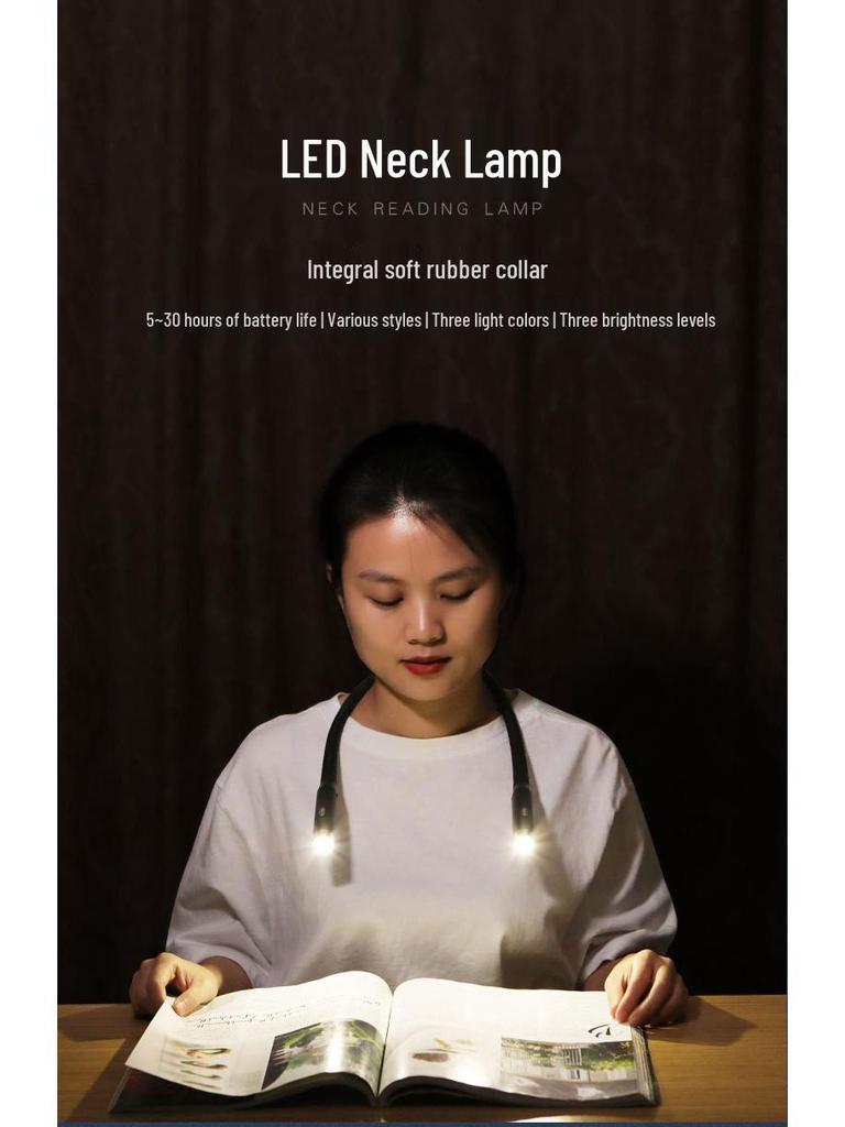 Portable LED Neck Reading Lamp with Eye Protection & USB Charging