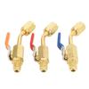 Air Conditioning Refrigerant Angled Compact Ball Valve Brass for R134A R410A R22 and R12 Charging Hoses Or Manifold