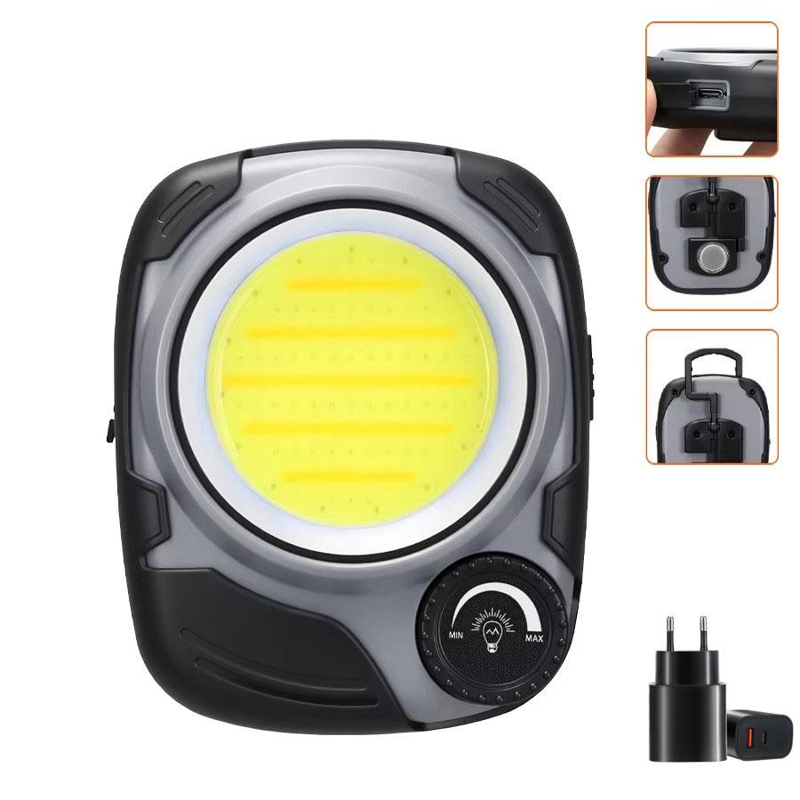 Built-in Battery Rechargeable Portable Lanterns With Magnetic/Hook Multifunctional Outdoor Camping Emergency Working Flashlight