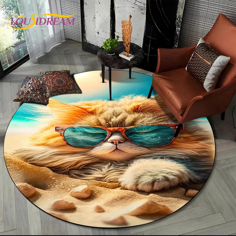 3D Mysteriou Sun Moon Tarot Mandala Magic Round Area Carpet Rug for Living Room Bedroom Kid Playroom Decor,Pet Area Rug Non-slip