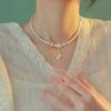 Pearl Necklace - Luxurious and Fashionable Style New Collar Chain. Elegant Shell Flower Fringed Necklace for Women.
