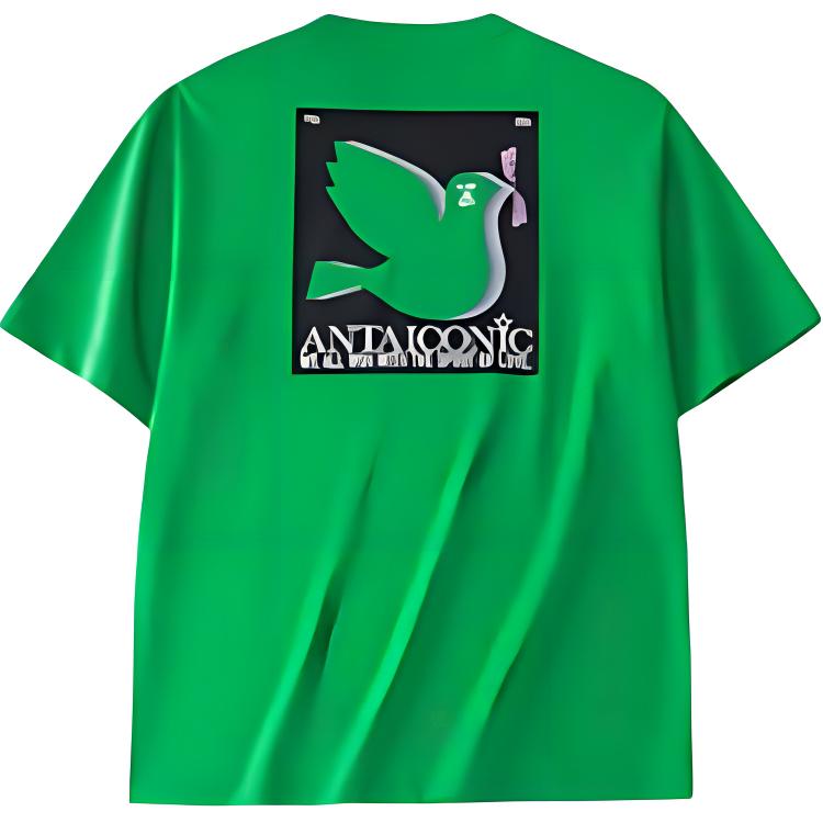 Anta Breathable Comfortable Loose Short Sleeve T-Shirt With Letter Print Men Tops Noah-Green 152428142-3