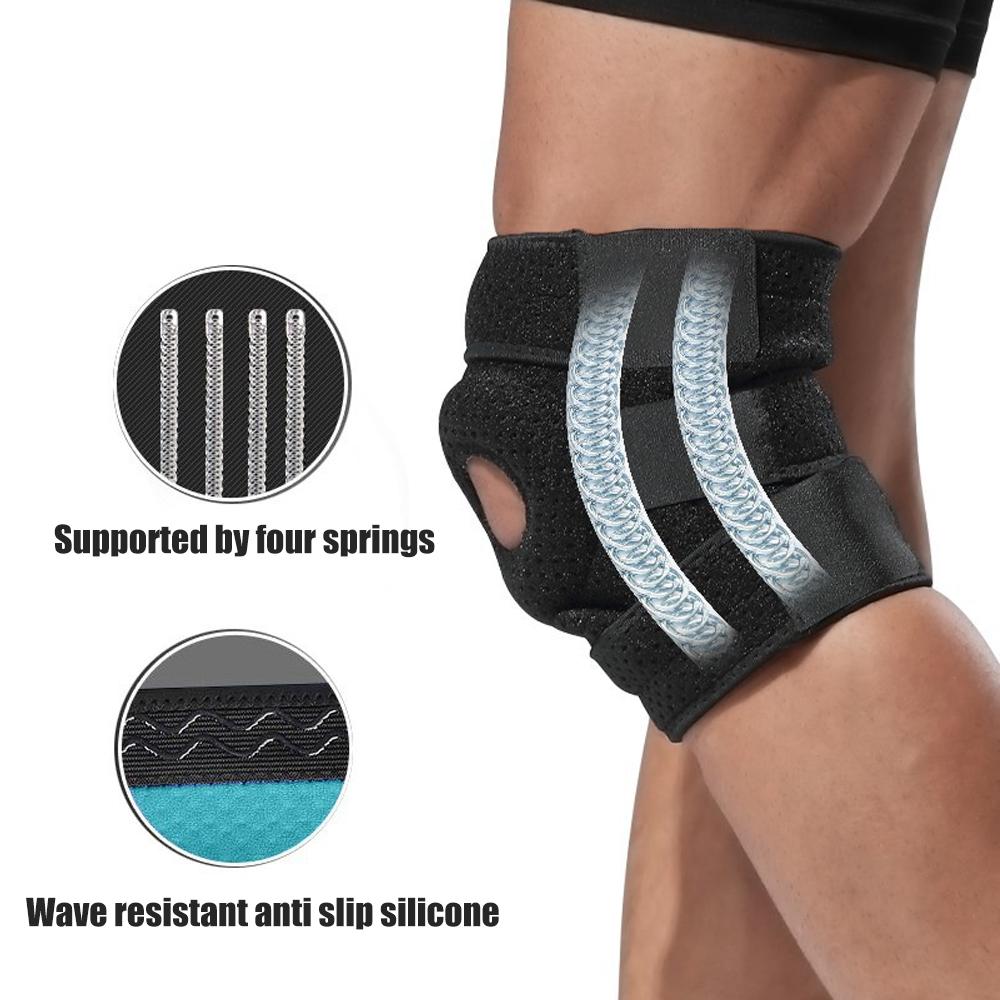 1 Pair Plus Size Knee Brace, Patella Gel Pads & Side Stabilizers For Meniscus Tear, Arthritis & Injury Recovery, Maximum Support