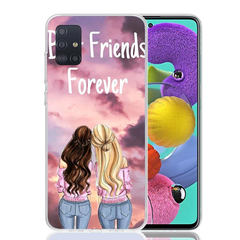 Girls Bff Best Friends Forever Phone Case for Samsung Galaxy A52 A51 A50S A12 A22 A32 A72 A10S A30S A31 A71 Note 20 Ultra 10 Plu