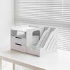 Desktop File Organizer with Storage Boxes and Book Stand