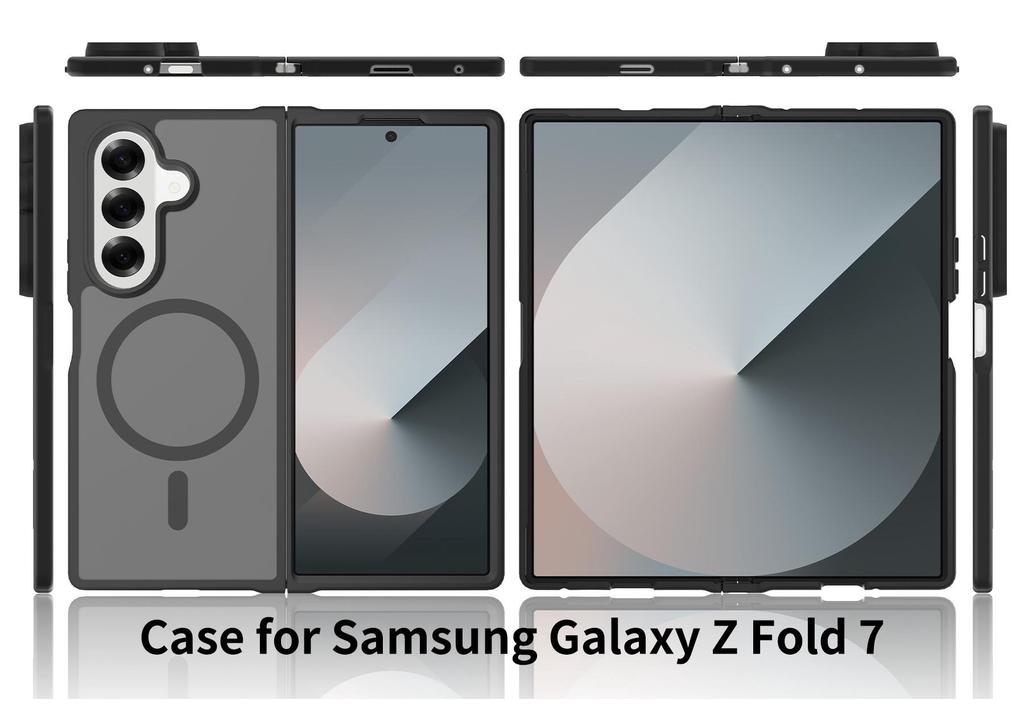 Samsung Z Fold 7 5G Magnetic Anti-Drop Frosted Case, Semi-Transparent Skin-Feel Cover