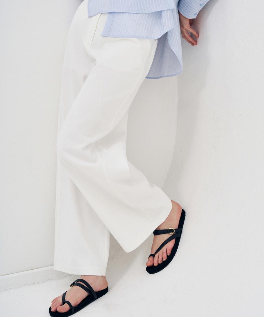 Laneonkyulleoseu Denim-Like Wide Pants_White