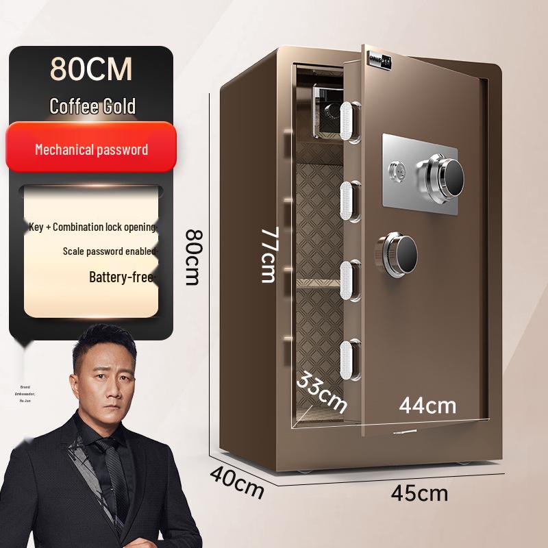 Onaisi 45cm All-Steel Home Safe with Mechanical Lock and Key, Anti-Theft Design