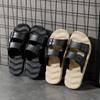 Men's Breathable Buckle Sandal Slippers Summer Outdoor Indoor House Shoes Non-Slip Thick Sole Casual Solid Color Slides