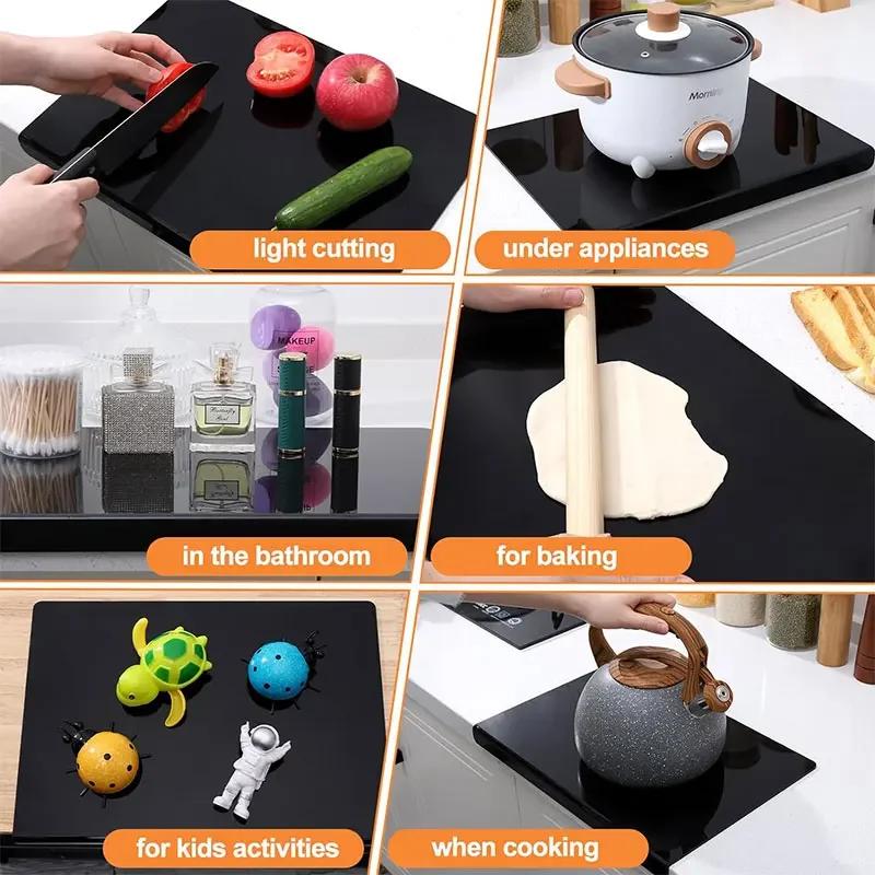 Acrylic Cutting Board with Counter Lip Thickness Clear Acrylic Cutting Board for Kitchen Anti Slip Cutting Board Kitchen Gadgets