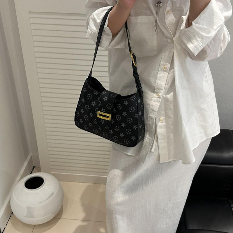 Fashion Pattern Flower Gold Buckle Decoration Women Casual Bags Shoulder