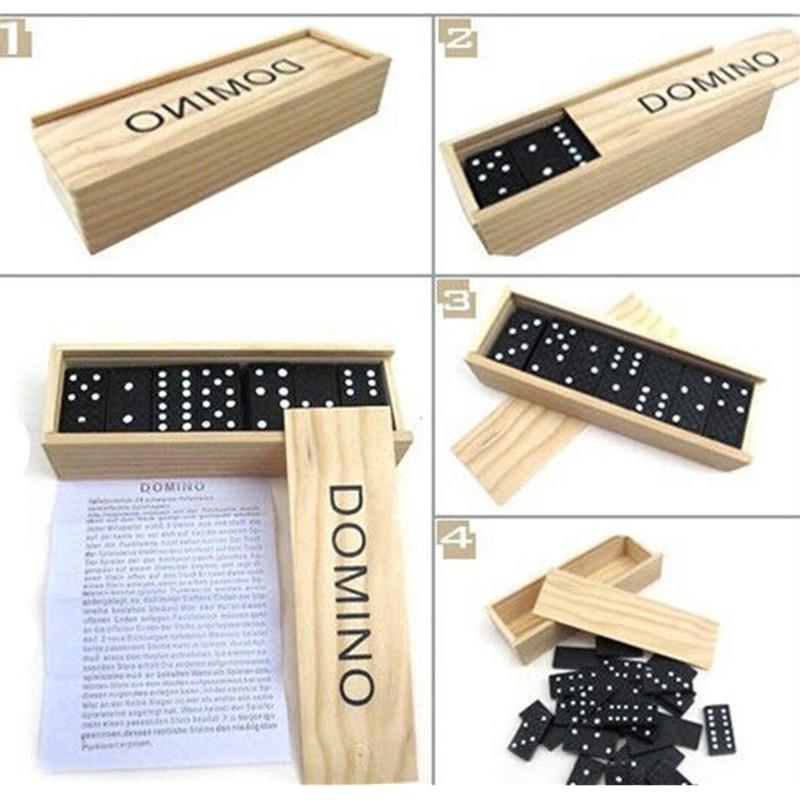 Domino with Wood Storage Box- Very Suitable for Family Game Nights Domino Board Games With Instructions Educational Toy for Kids